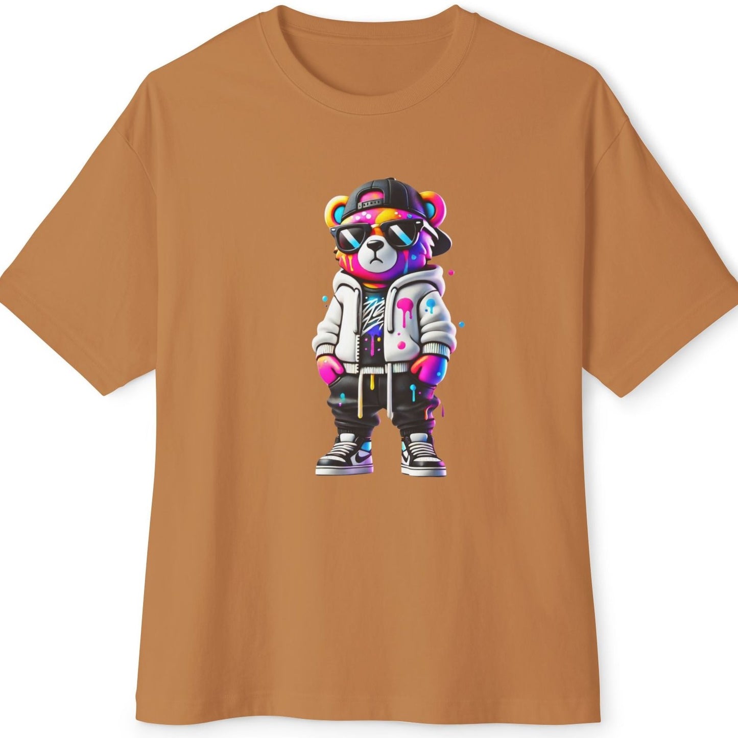 Hip Hop Teddy Bear Unisex Oversized Boxy Tee