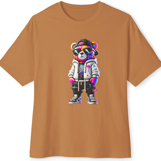 Hip Hop Teddy Bear Unisex Oversized Boxy Tee