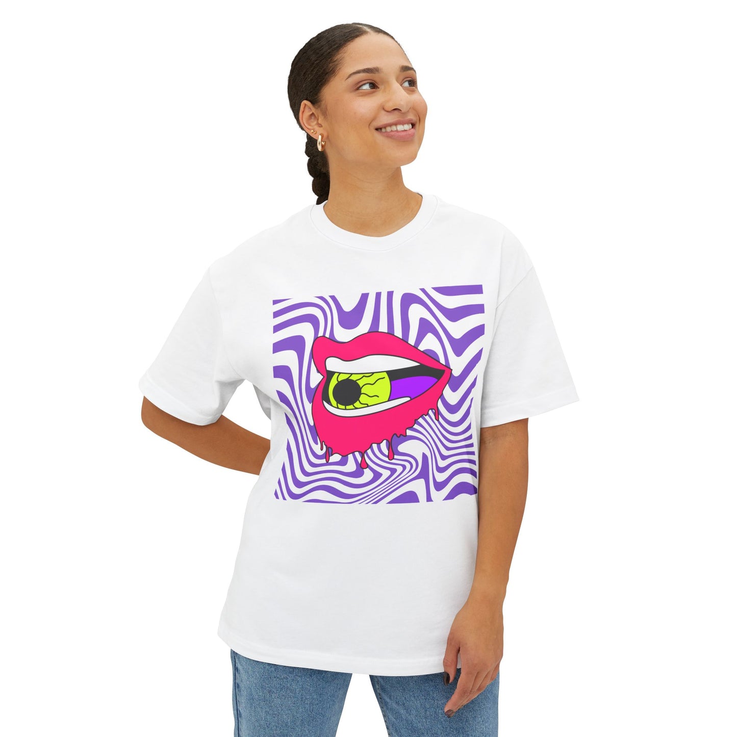 Retro Lips Unisex Oversized Boxy Tee