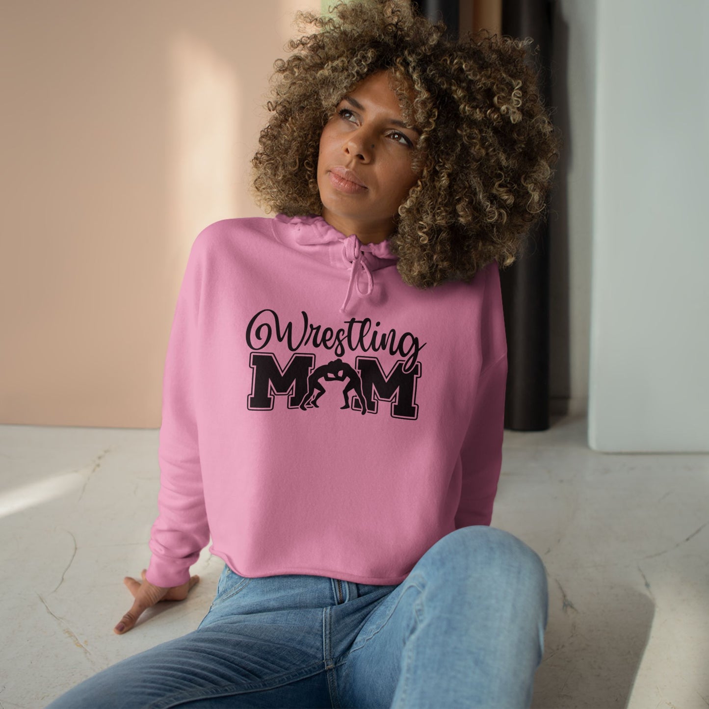 Wrestling Mom Crop Hoodie