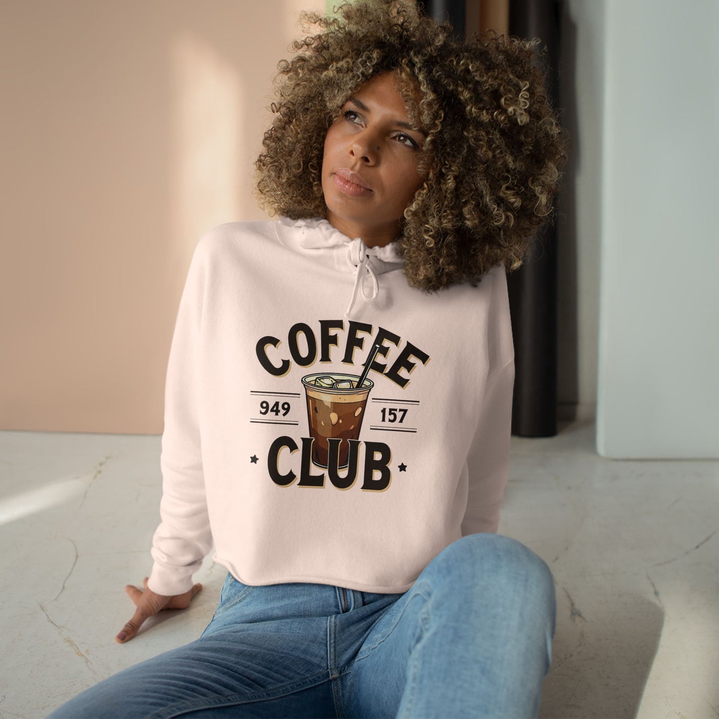 Coffee Club Crop Hoodie