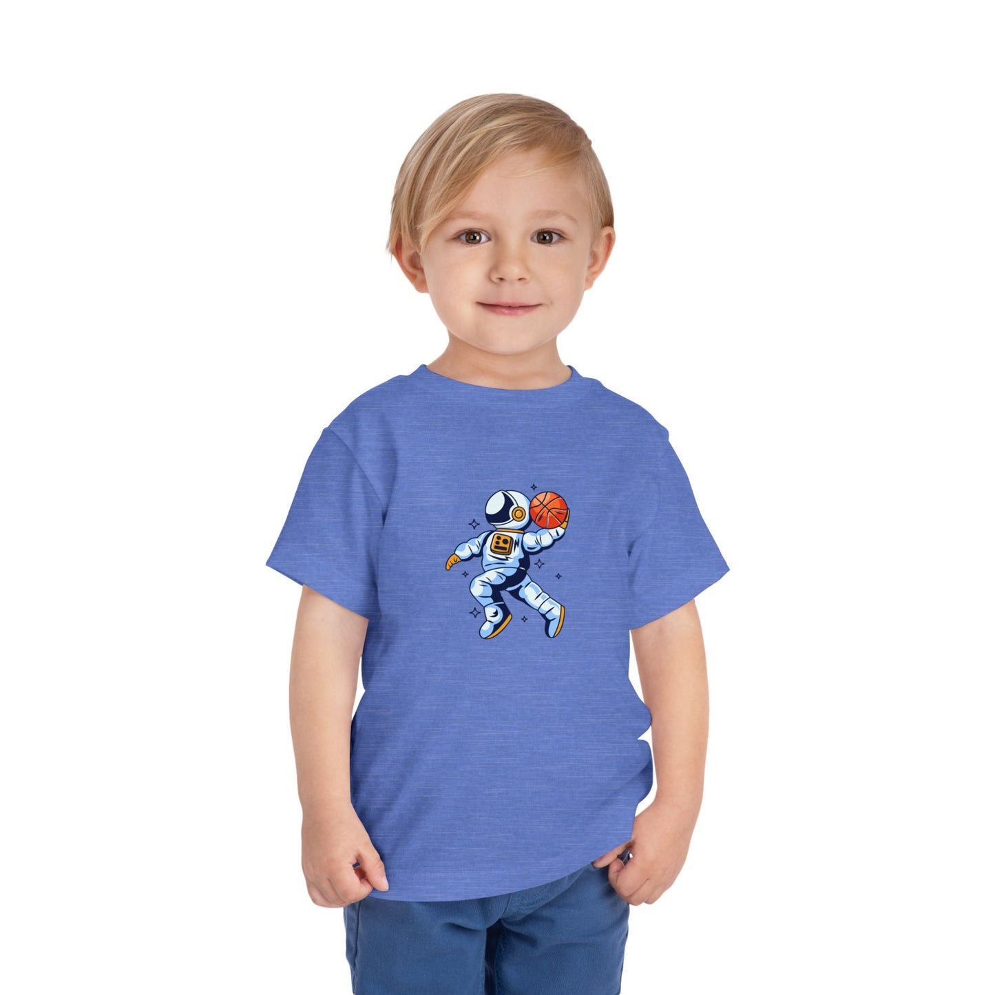 Basketball Astronaut Toddler Short Sleeve Tee