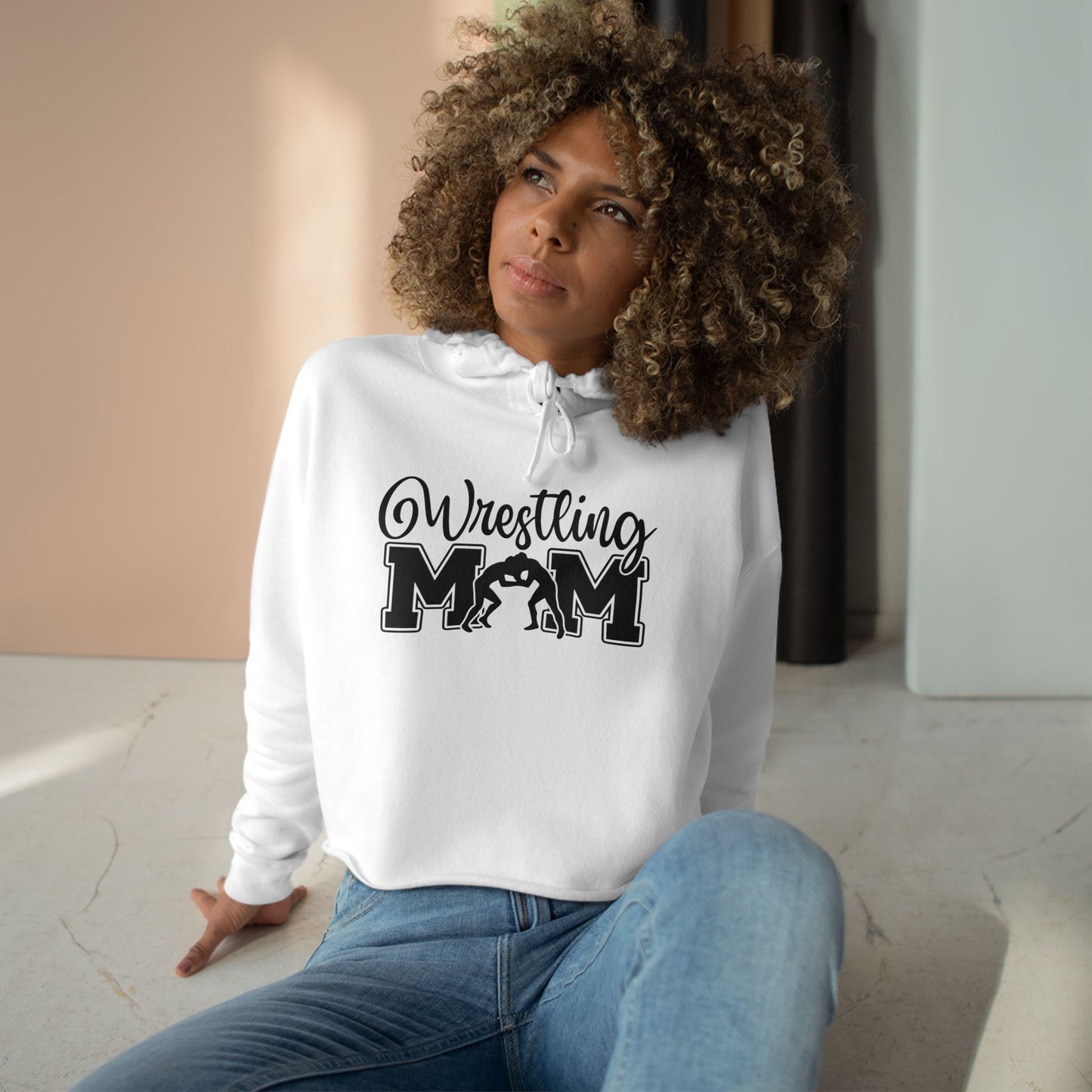 Wrestling Mom Crop Hoodie