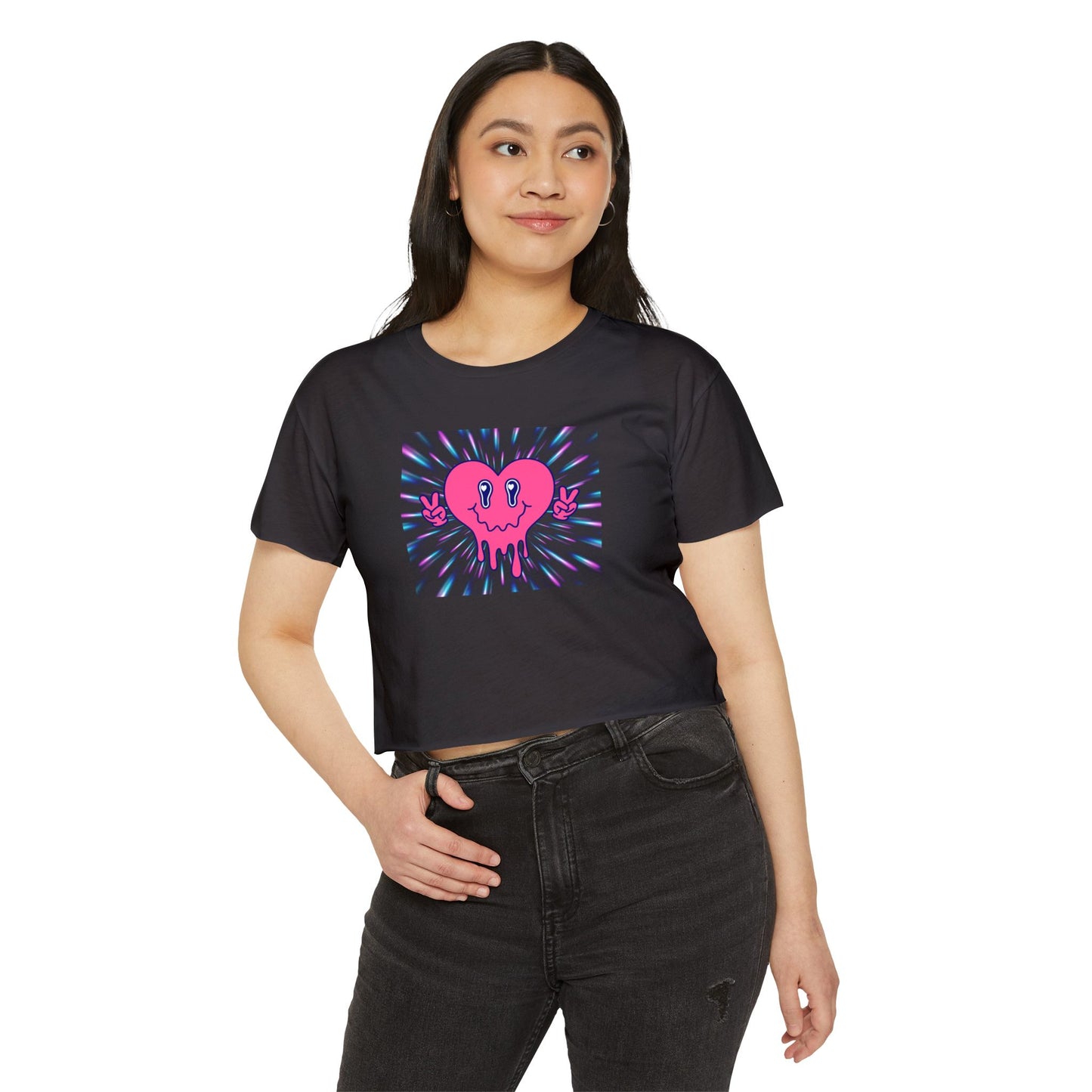 Retro Heart Women's Festival Crop Top