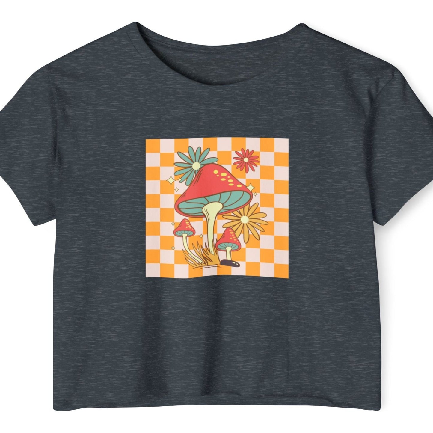 Retro Mushroom Women's Festival Crop Top