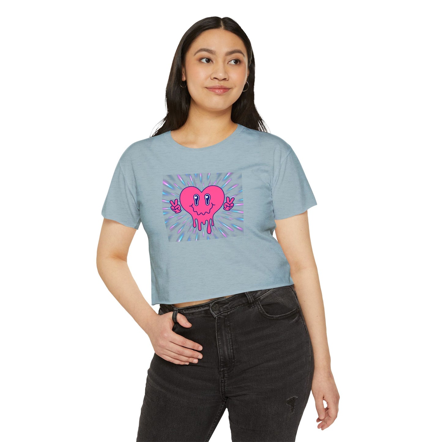 Retro Heart Women's Festival Crop Top