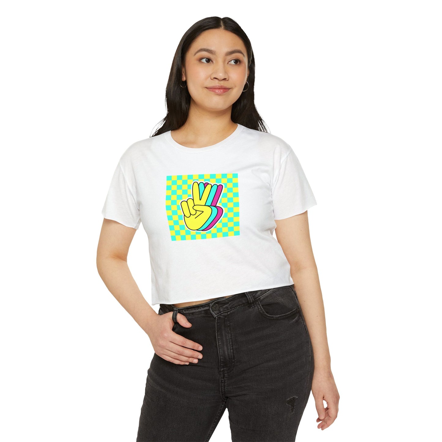 Retro Peace Women's Festival Crop Top