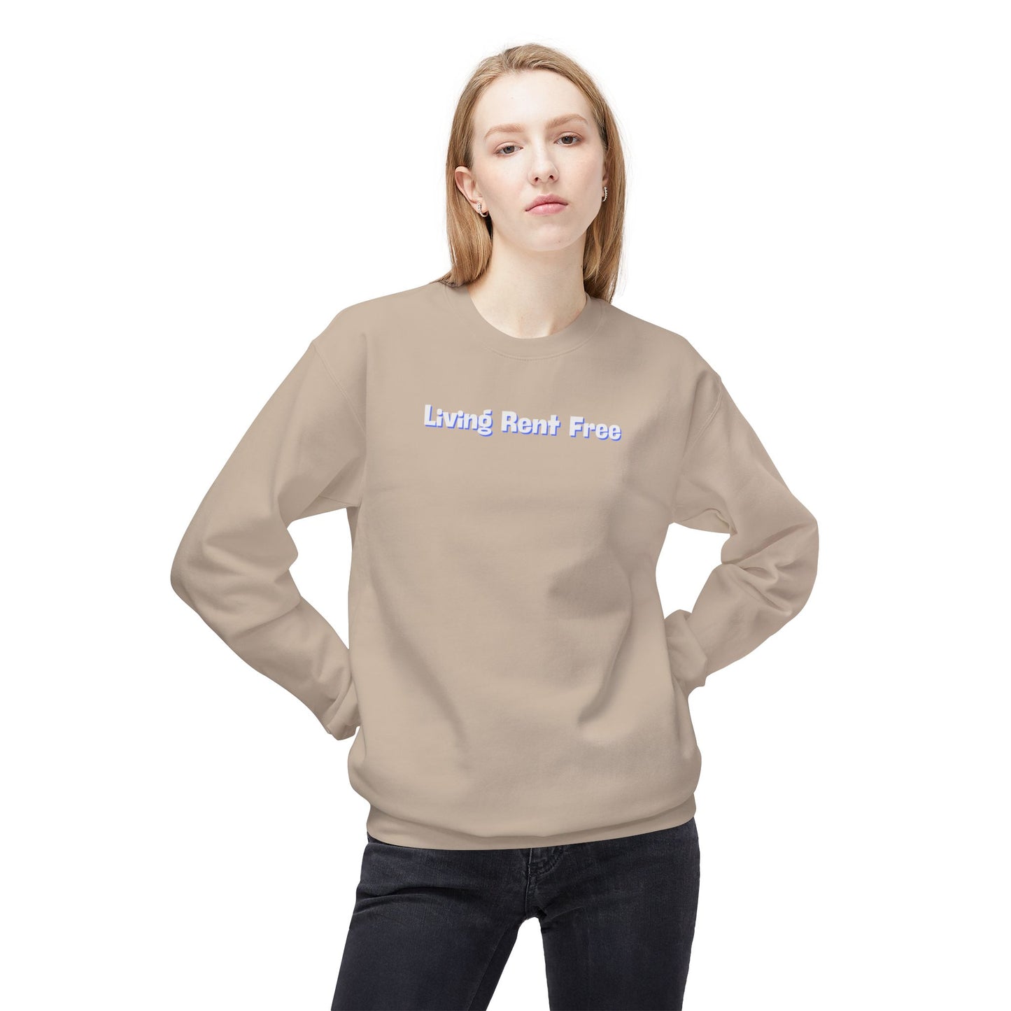 Living Rent Free Unisex Midweight Softstyle Fleece Crewneck Sweatshirt