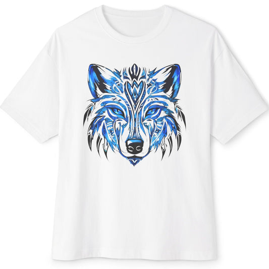 Blue Wolf Unisex Oversized Boxy Tee