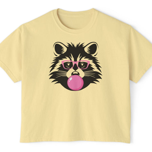 Raccoon Blowing Bubble Women's Boxy Tee