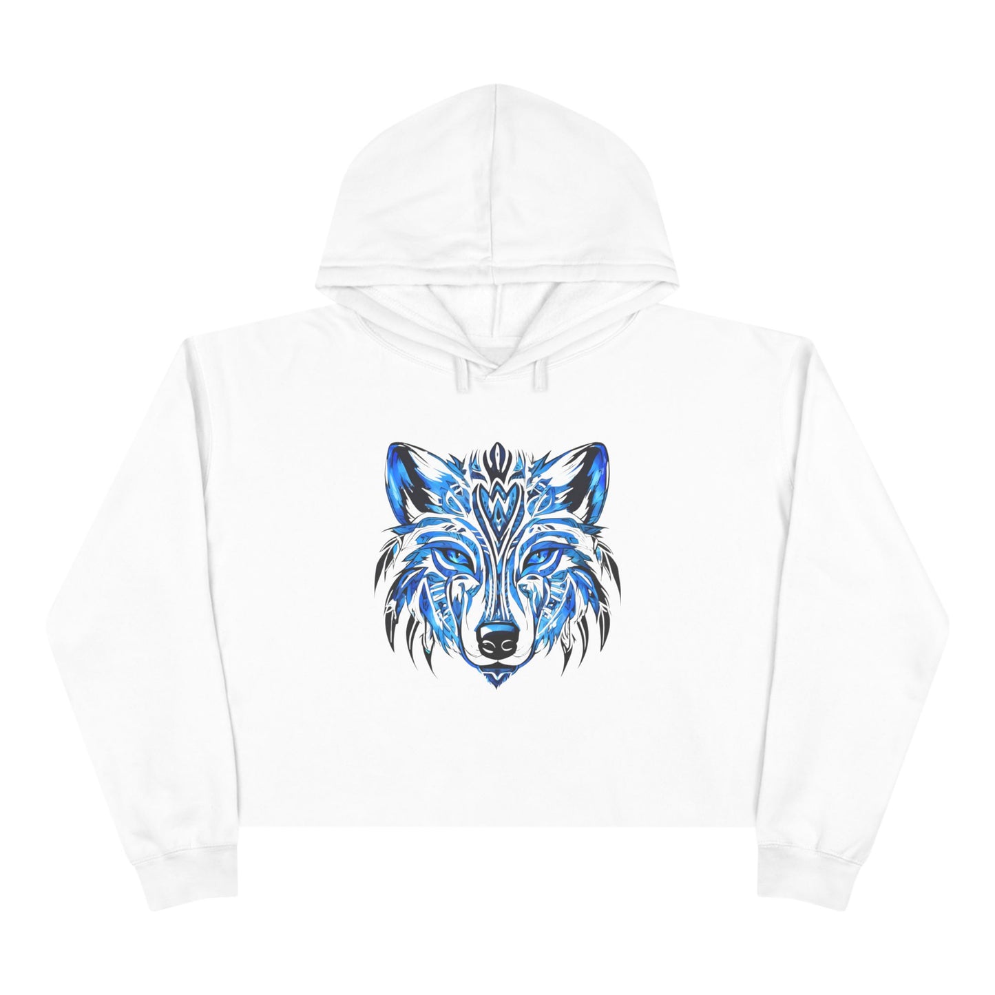 Blue Wolf Crop Hoodie