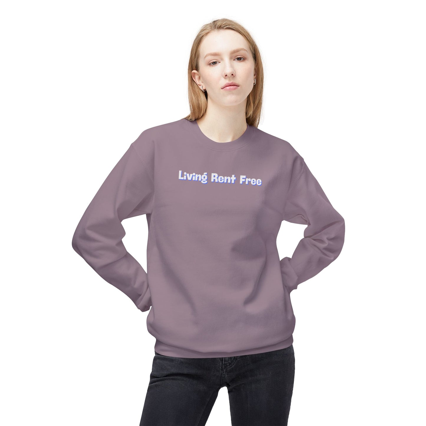 Living Rent Free Unisex Midweight Softstyle Fleece Crewneck Sweatshirt