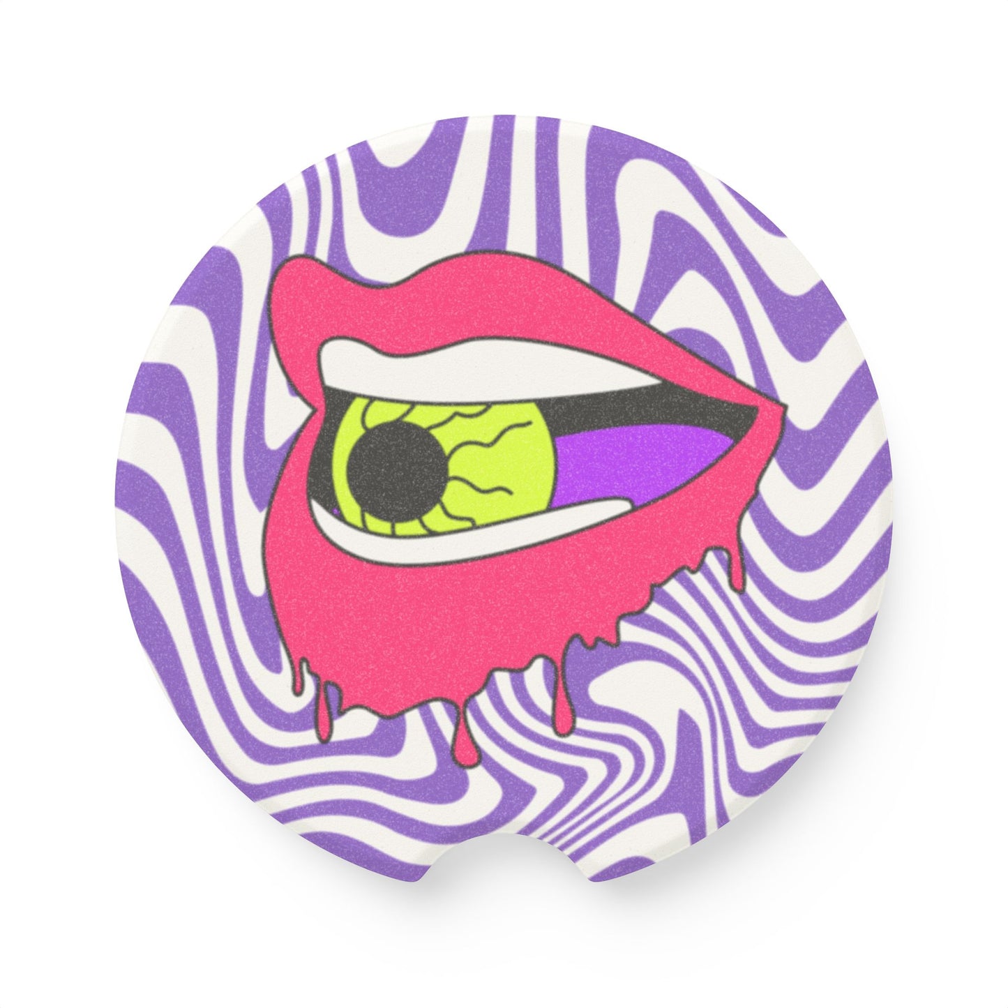 Retro Lips Soapstone Car Coaster