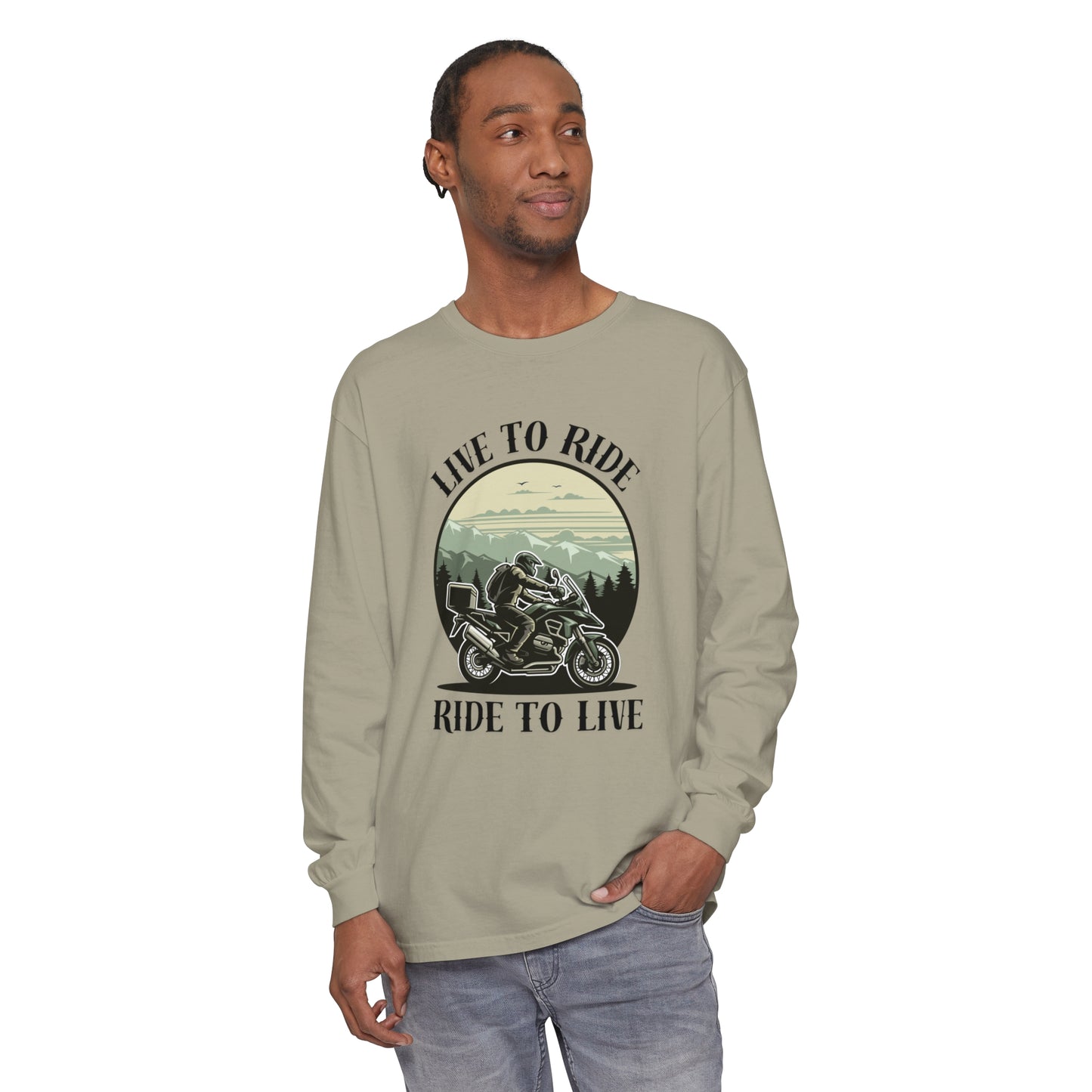 Live to Ride Unisex Garment-dyed Long Sleeve T-Shirt