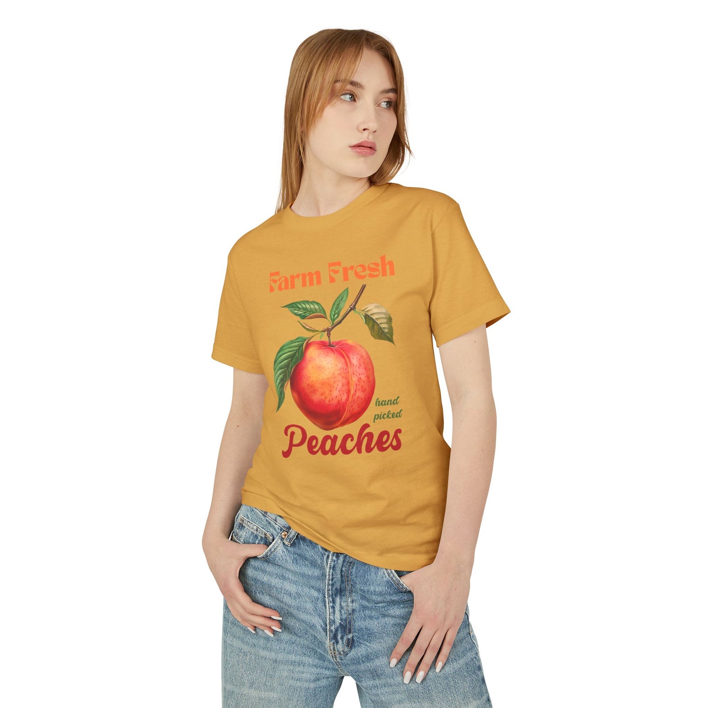 Farm Fresh Peaches Unisex Garment-Dyed Heavyweight Cotton Tee