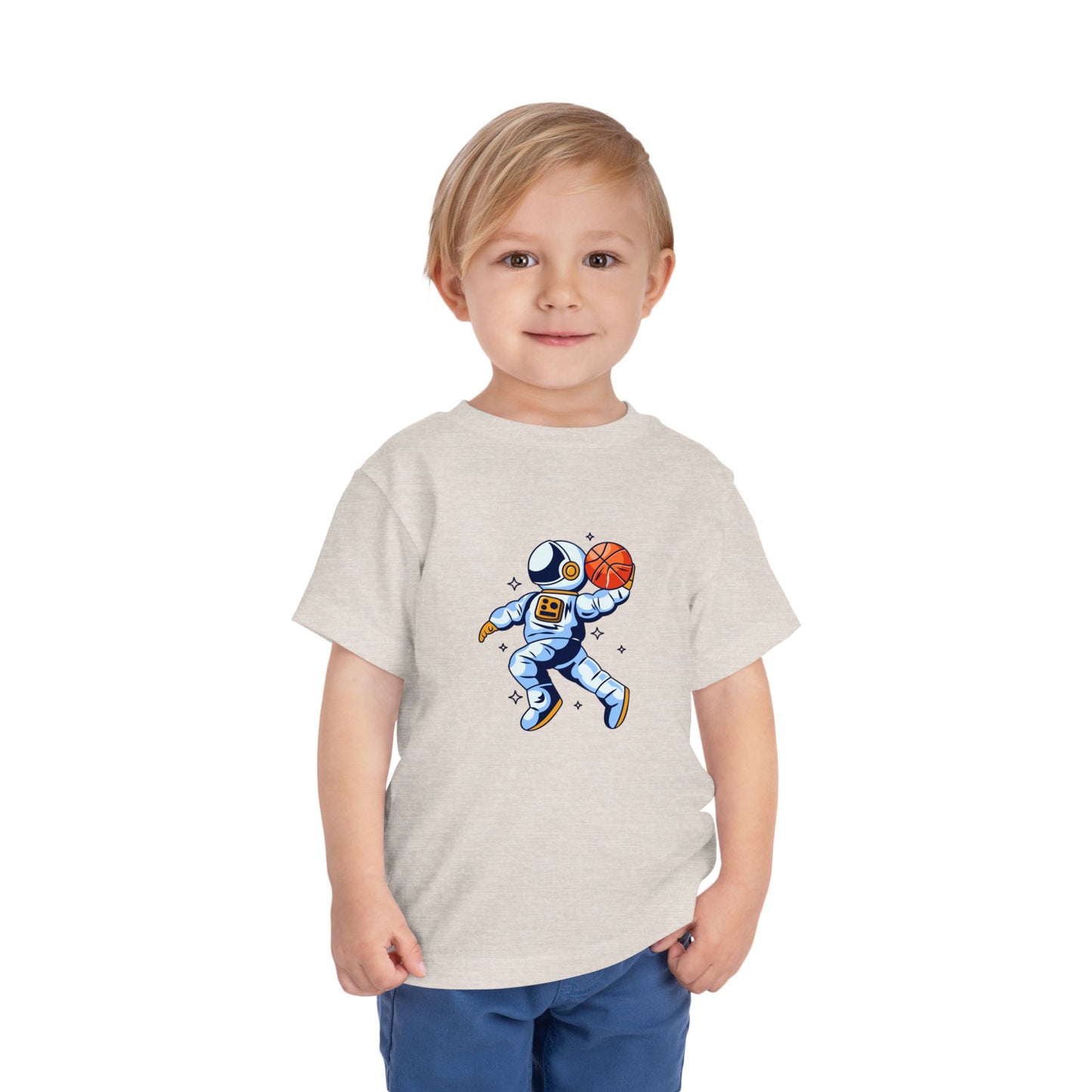 Basketball Astronaut Toddler Short Sleeve Tee