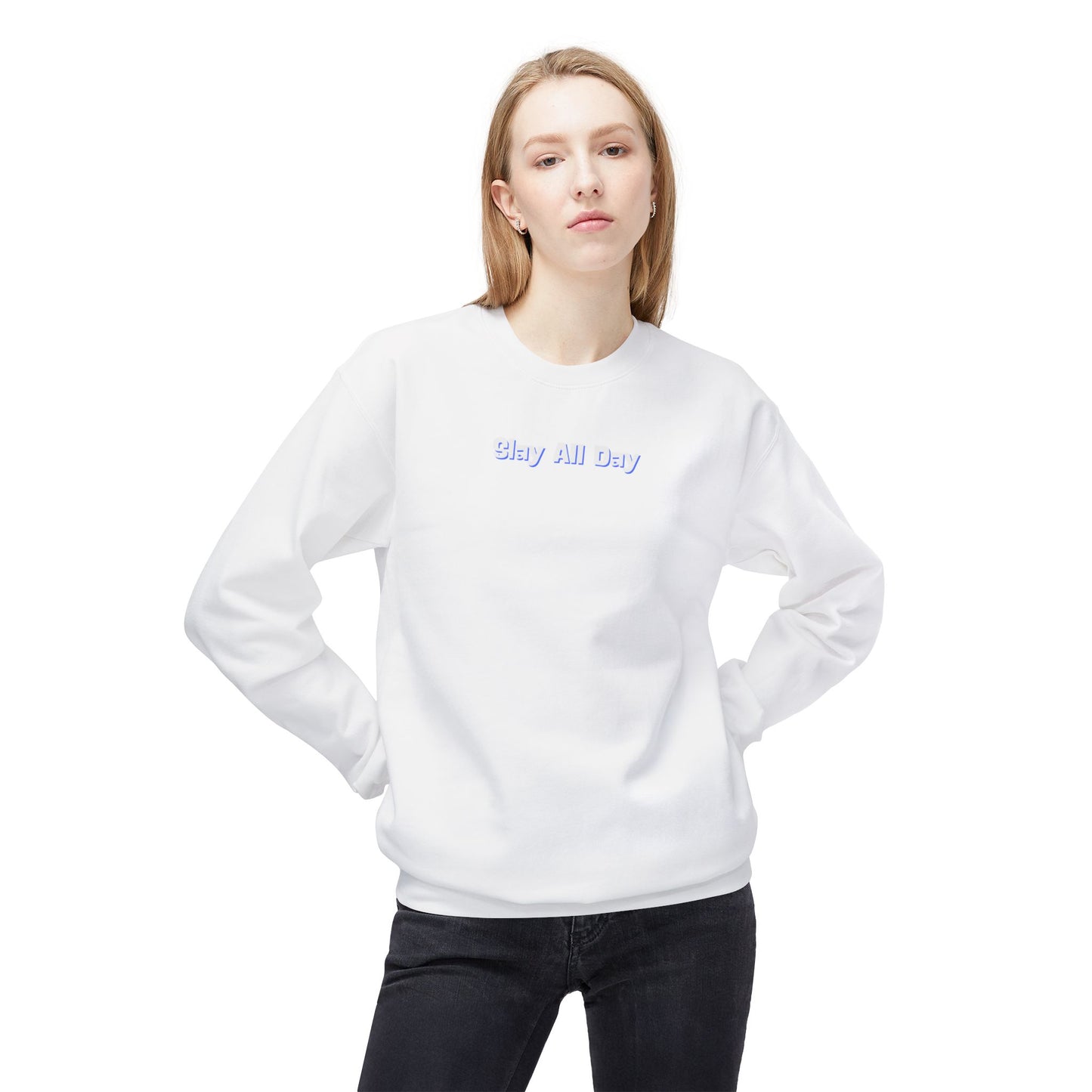 Slay All Day Unisex Midweight Softstyle Fleece Crewneck Sweatshirt