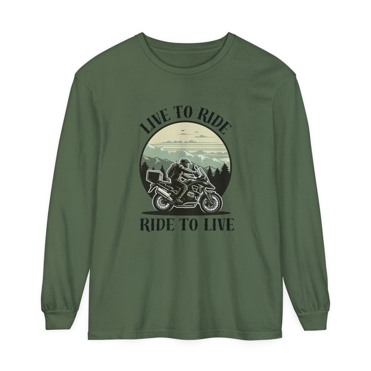 Live to Ride Unisex Garment-dyed Long Sleeve T-Shirt