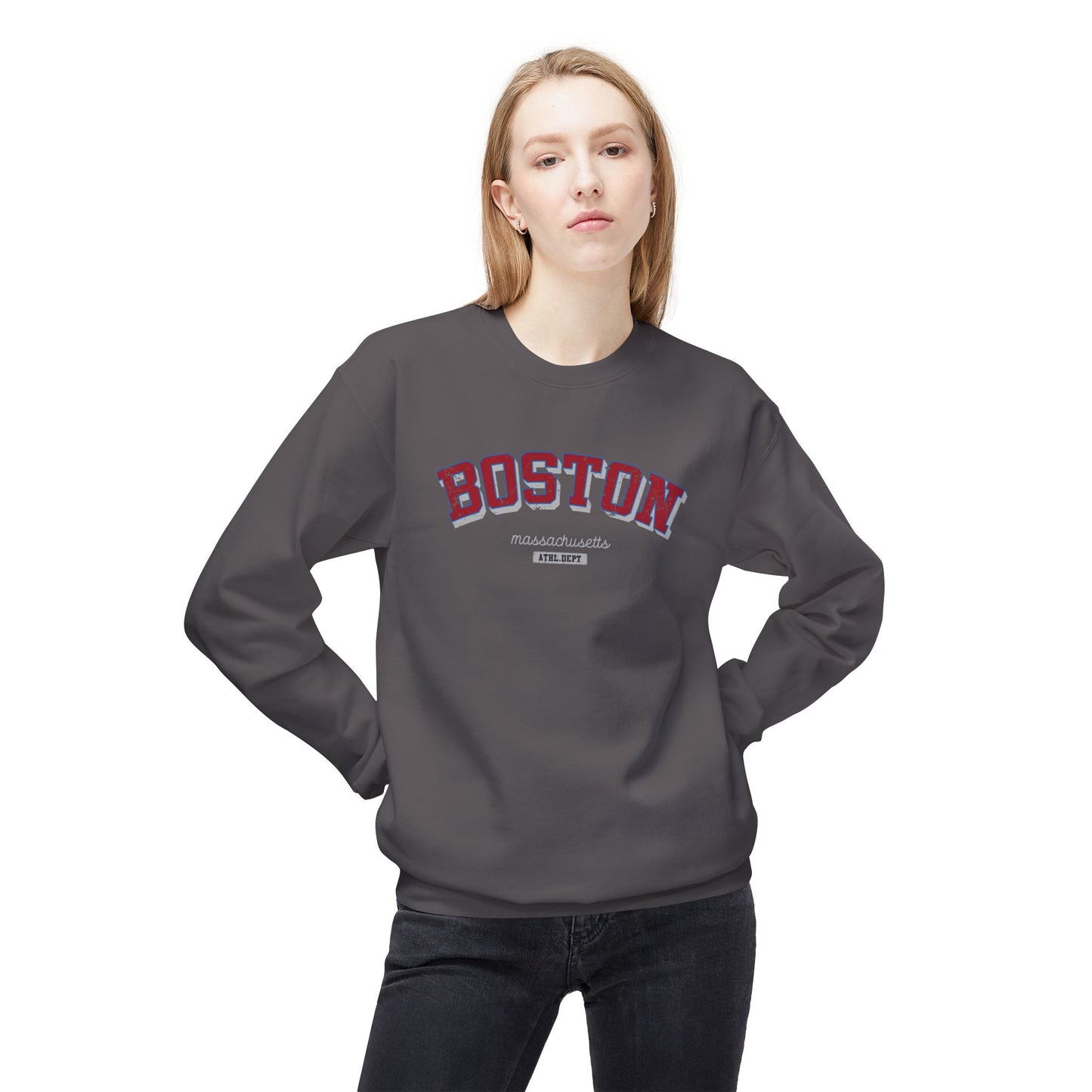 Boston Unisex Midweight Softstyle Fleece Crewneck Sweatshirt