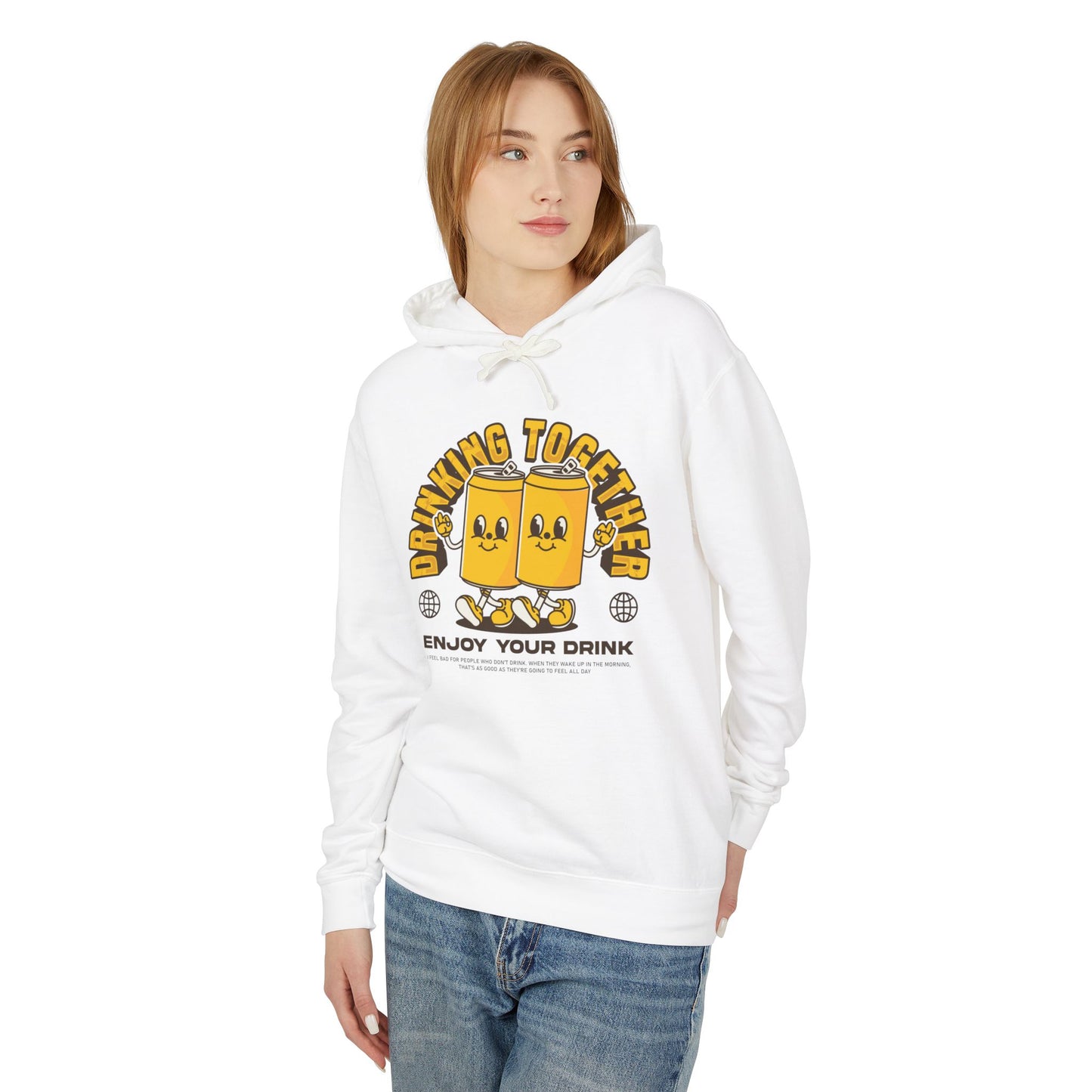 Drinking Together Unisex Lightweight Hooded Sweatshirt