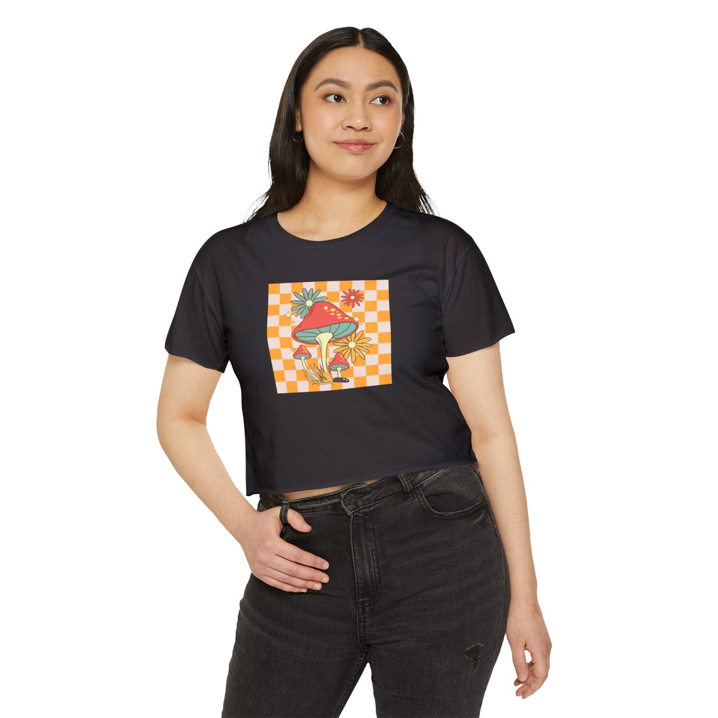 Retro Mushroom Women's Festival Crop Top