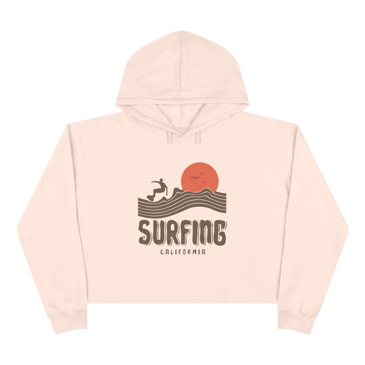 Surfing California Crop Hoodie