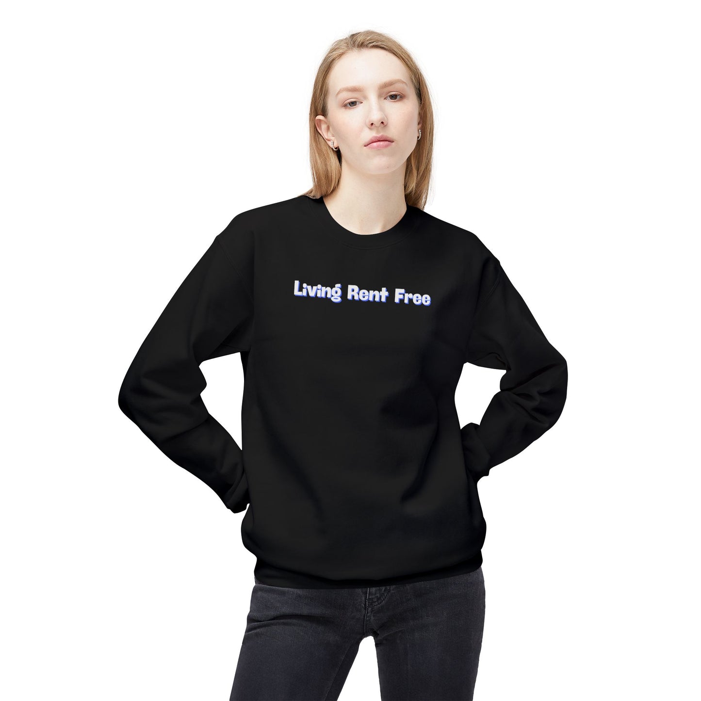 Living Rent Free Unisex Midweight Softstyle Fleece Crewneck Sweatshirt