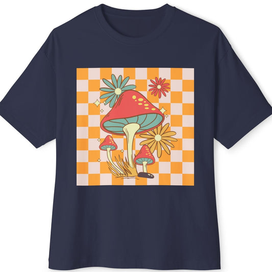 Retro Mushroom Unisex Oversized Boxy Tee