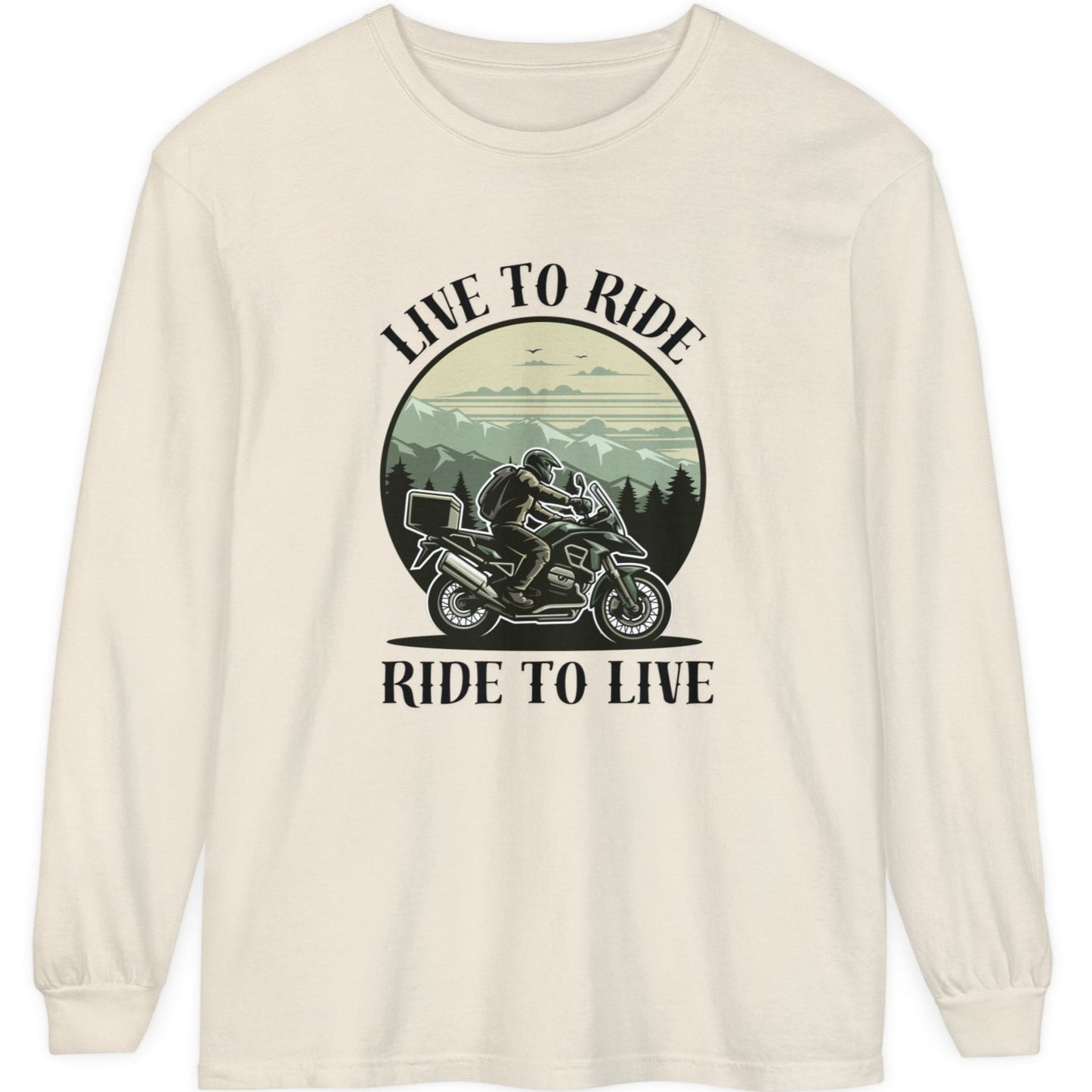 Live to Ride Unisex Garment-dyed Long Sleeve T-Shirt