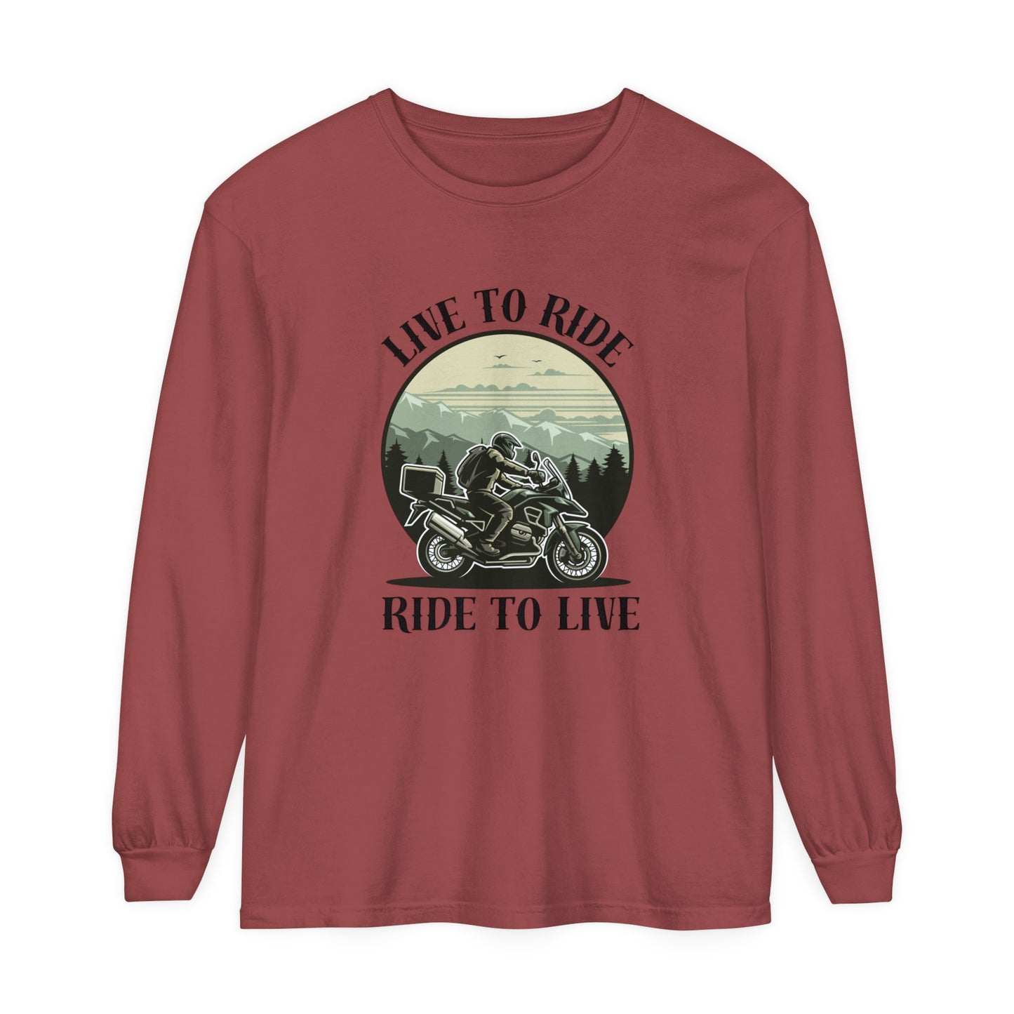 Live to Ride Unisex Garment-dyed Long Sleeve T-Shirt