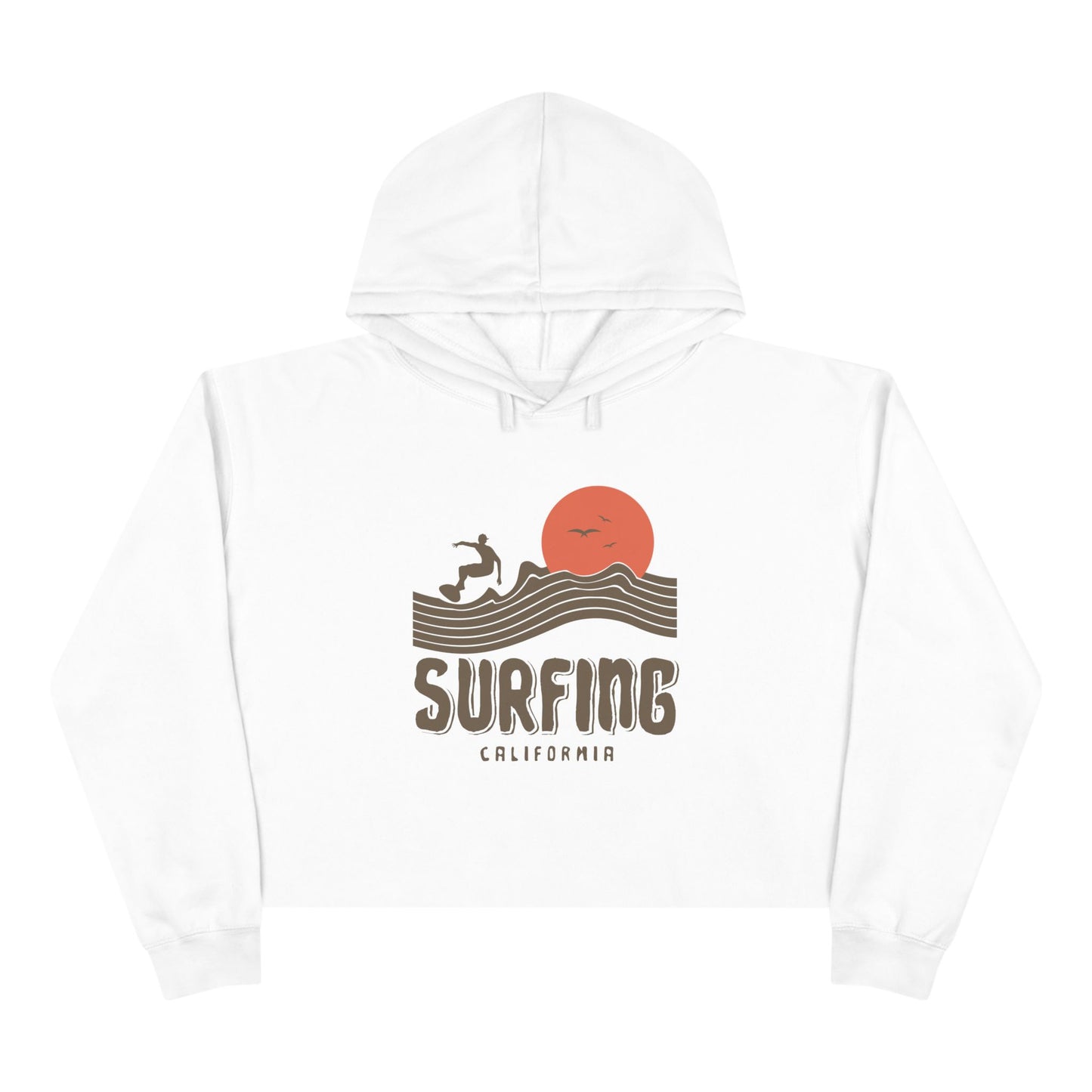 Surfing California Crop Hoodie