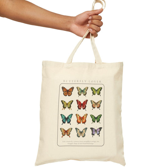 Butterfly Lover Cotton Canvas Tote Bag