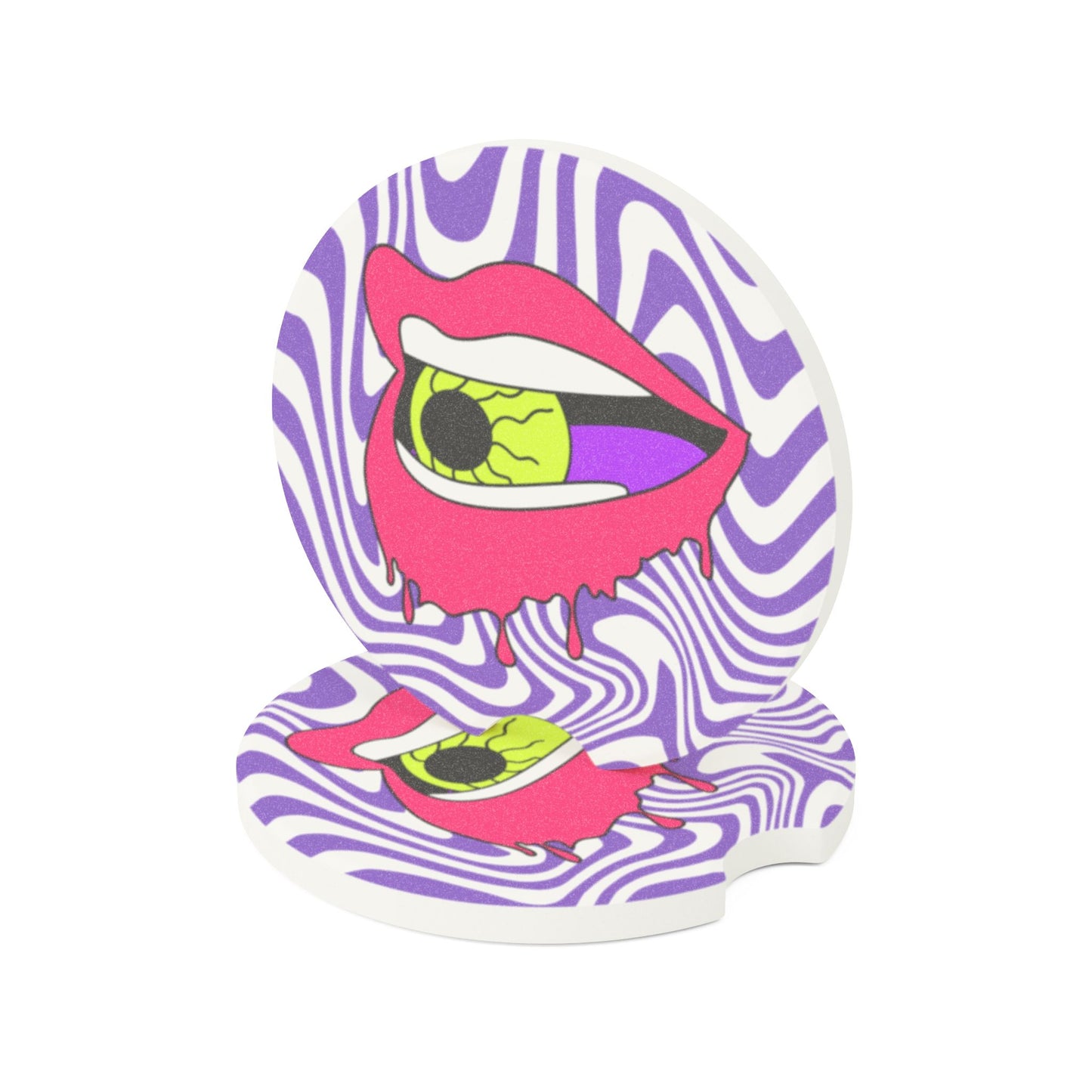 Retro Lips Soapstone Car Coaster