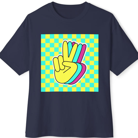 Retro Peace Unisex Oversized Boxy Tee