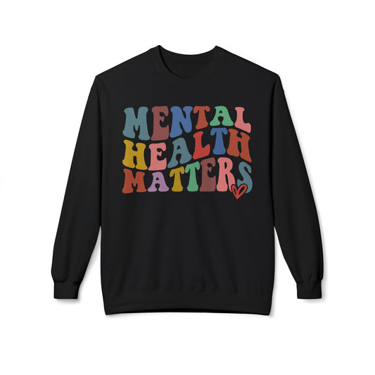 Mental Health Matters Unisex Midweight Softstyle Fleece Crewneck Sweatshirt