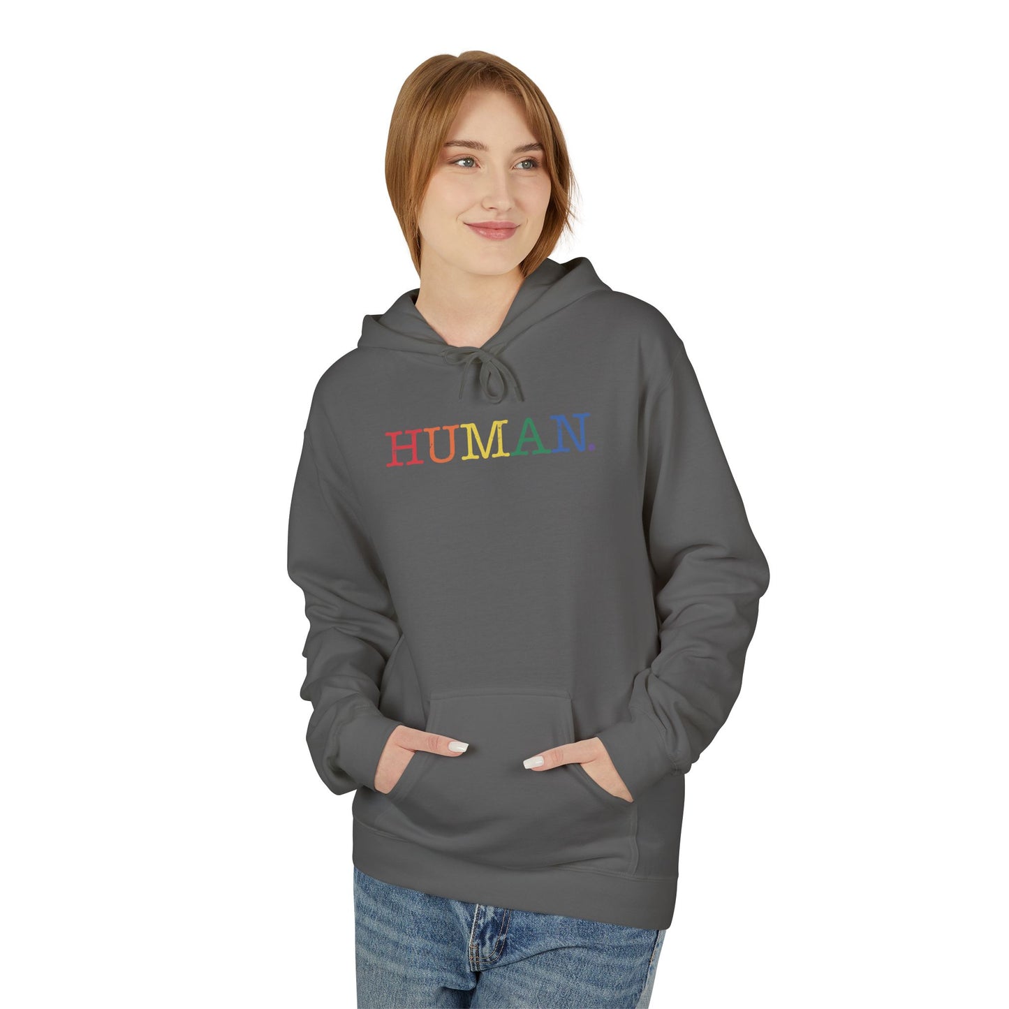 Human Rainbow Unisex Midweight Softstyle Fleece Hoodie