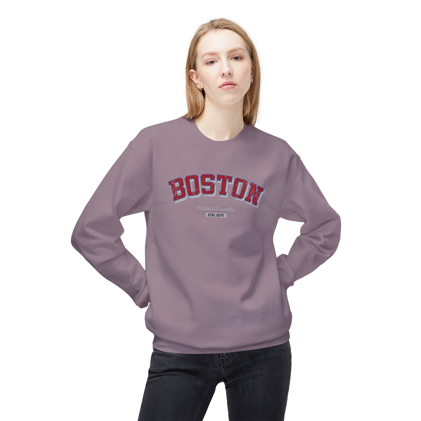 Boston Unisex Midweight Softstyle Fleece Crewneck Sweatshirt