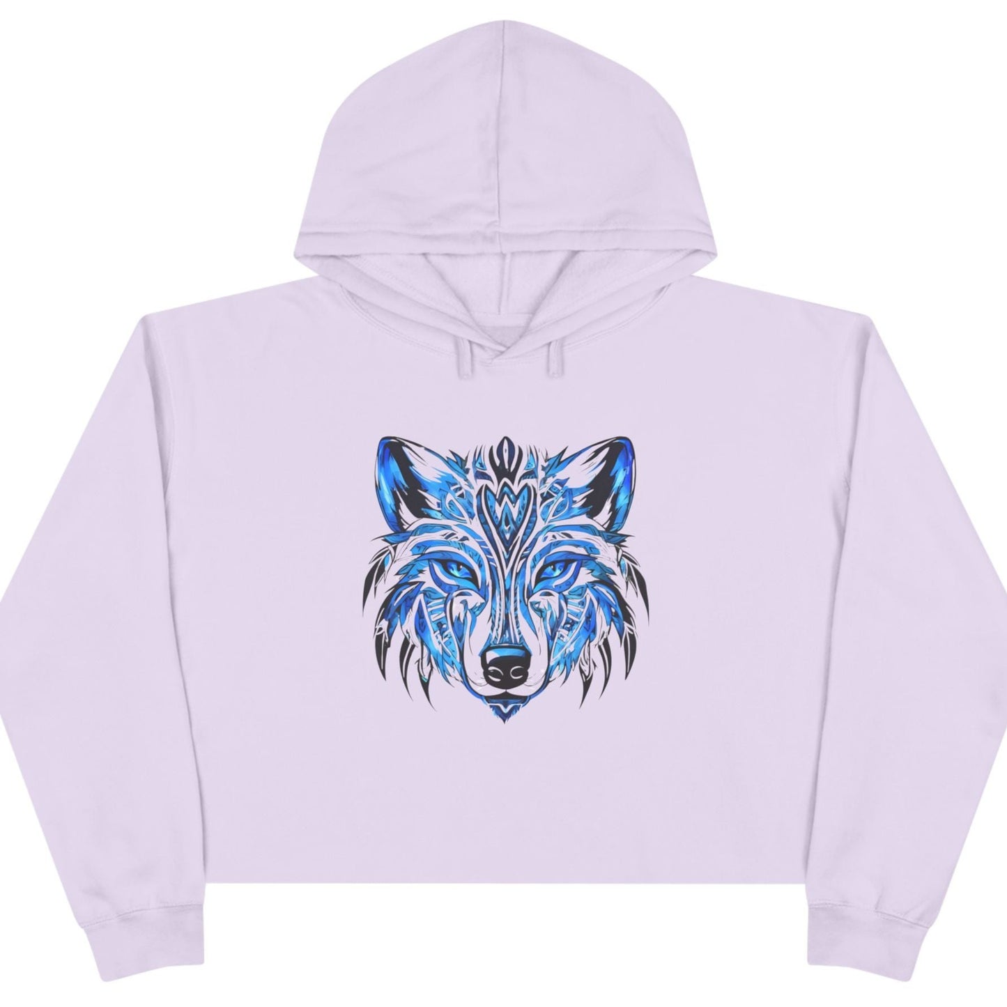 Blue Wolf Crop Hoodie