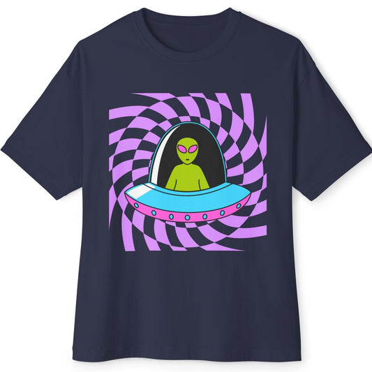 Retro Alien Unisex Oversized Boxy Tee