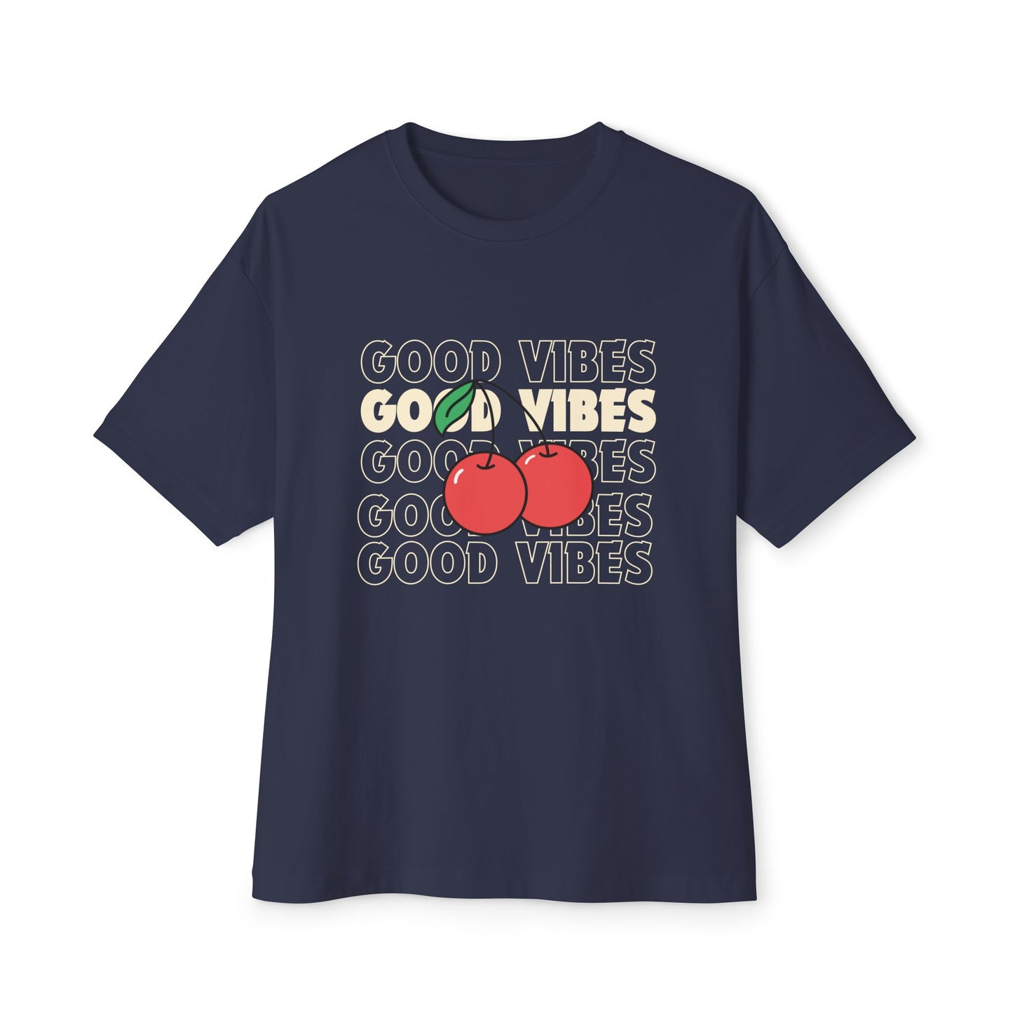 Good Vibes Cherry Unisex Oversized Boxy Tee