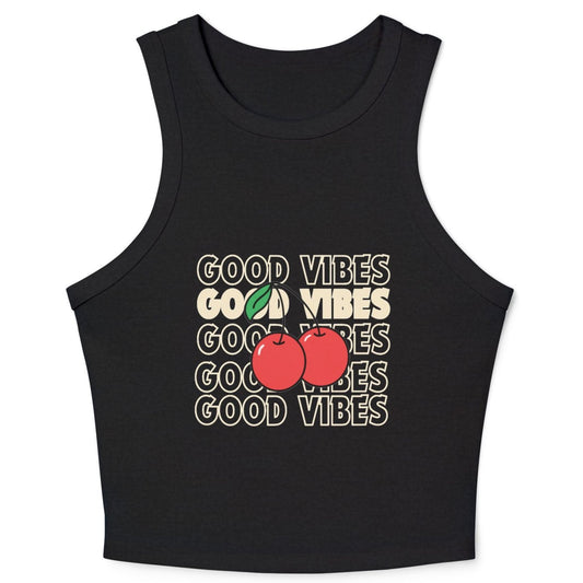 Good Vibes Cherry Women's Micro Rib Racer Tank Top