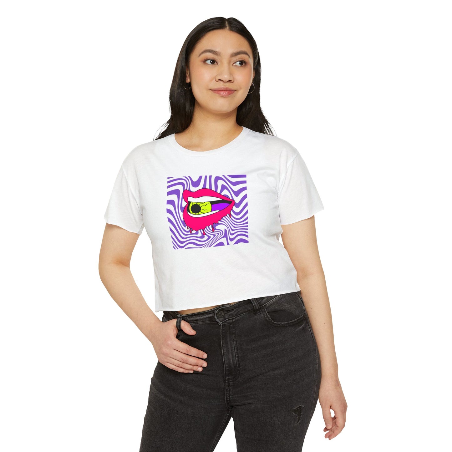 Retro Lips Women's Festival Crop Top