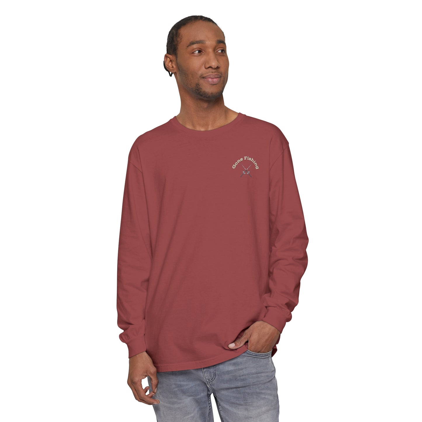 Gone Fishing Unisex Garment-dyed Long Sleeve T-Shirt