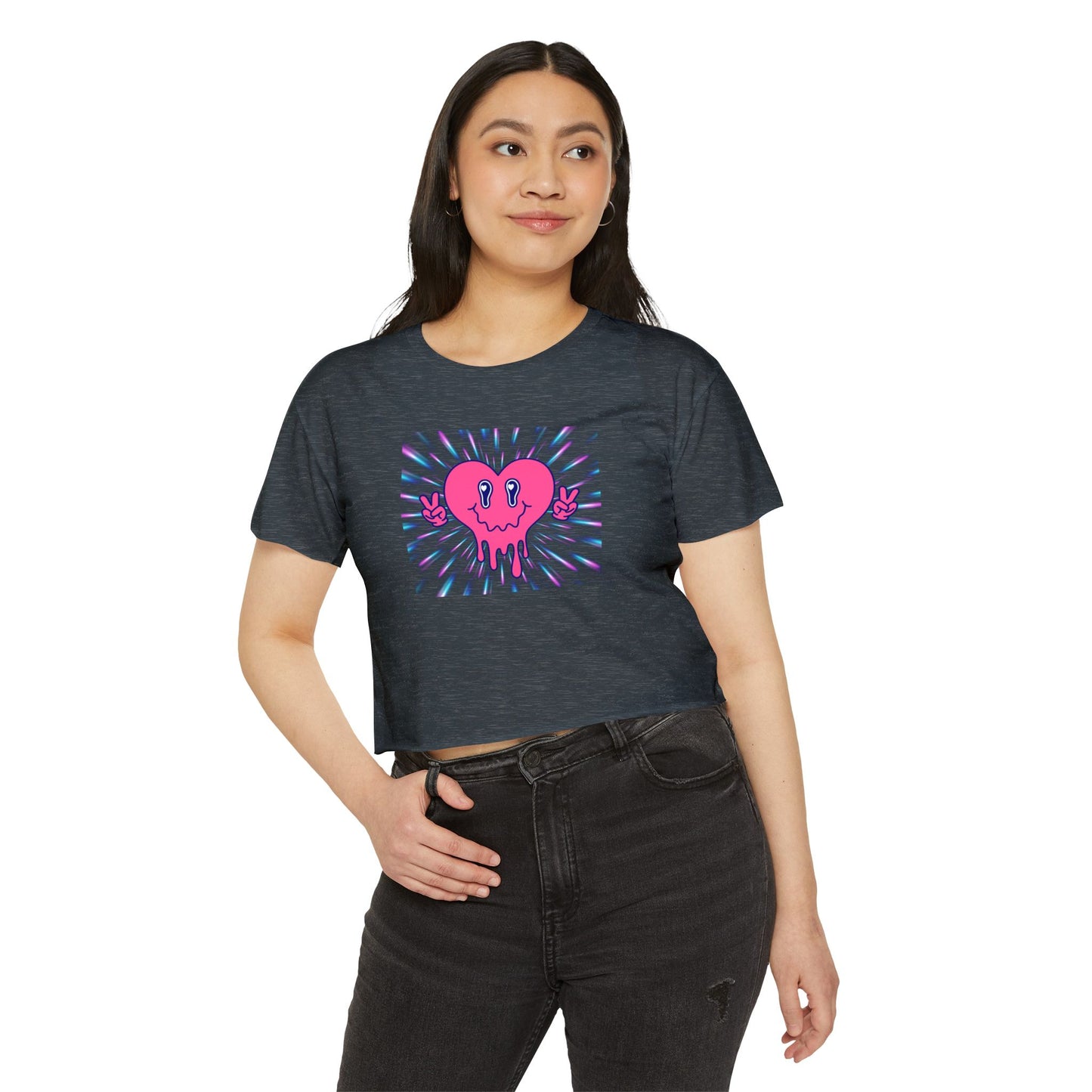 Retro Heart Women's Festival Crop Top