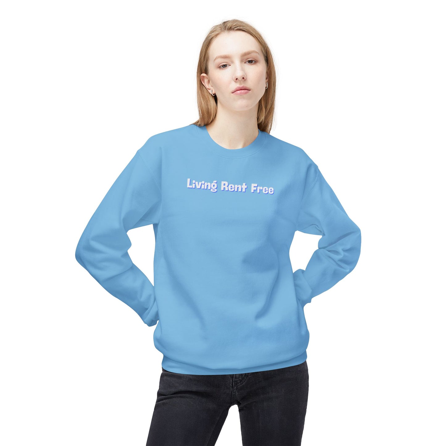 Living Rent Free Unisex Midweight Softstyle Fleece Crewneck Sweatshirt