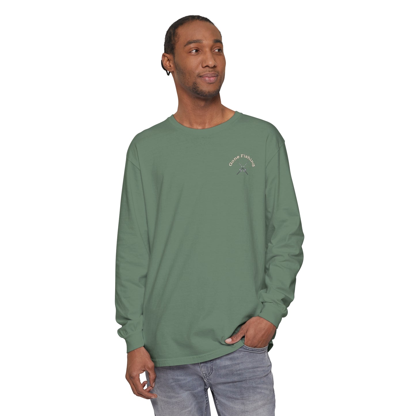 Gone Fishing Unisex Garment-dyed Long Sleeve T-Shirt