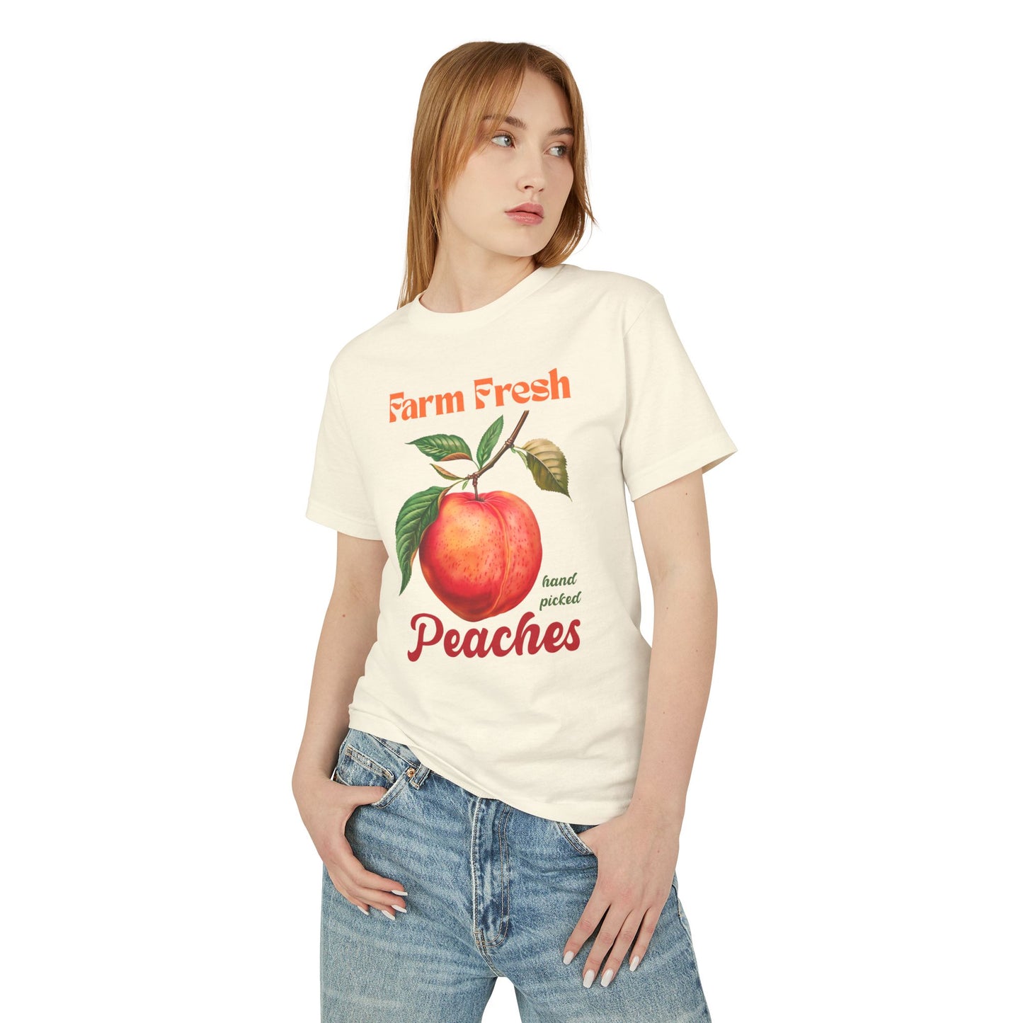 Farm Fresh Peaches Unisex Garment-Dyed Heavyweight Cotton Tee