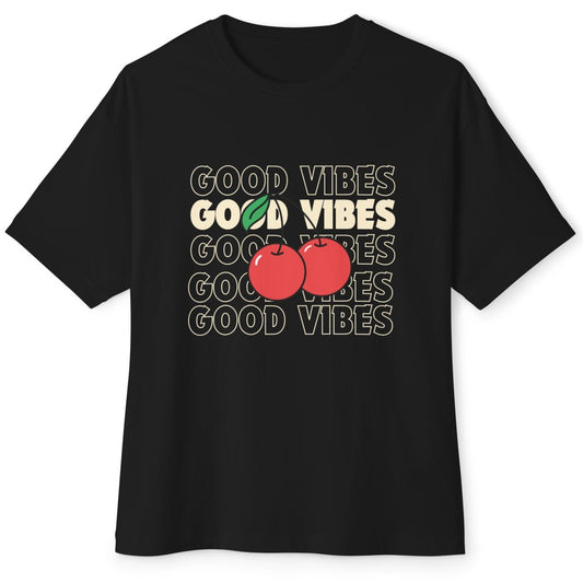 Good Vibes Cherry Unisex Oversized Boxy Tee