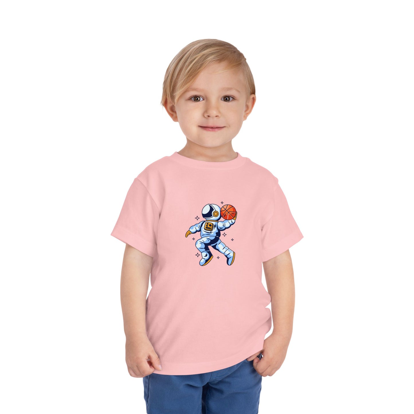 Basketball Astronaut Toddler Short Sleeve Tee