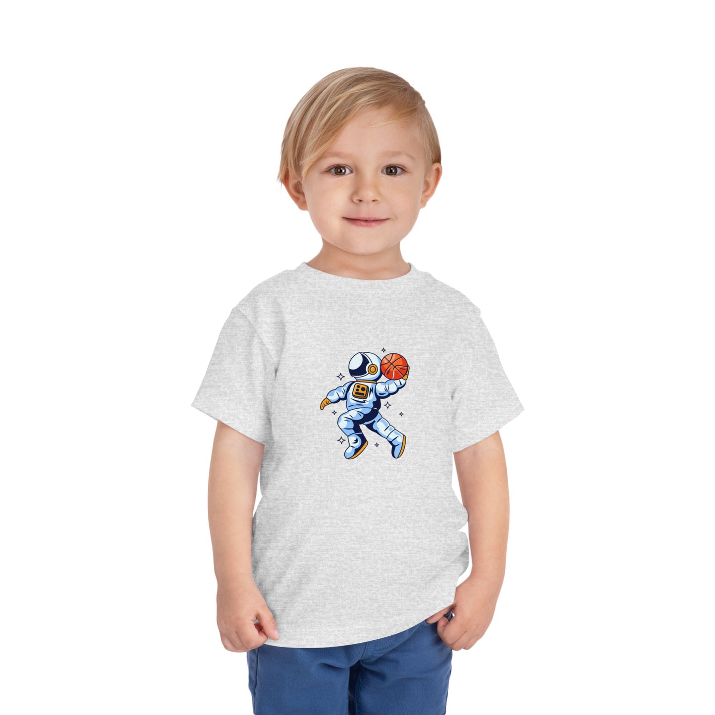 Basketball Astronaut Toddler Short Sleeve Tee